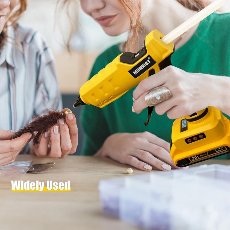 MONVICT Cordless Glue Gun for Dewalt 20V Battery, Upgraded 100W Digital Temperature Adjustable Handheld Electric Power Full Size Heavy Duty Hot Glue Gun with 10 Glue Sticks (Battery Not Included) - Image 5